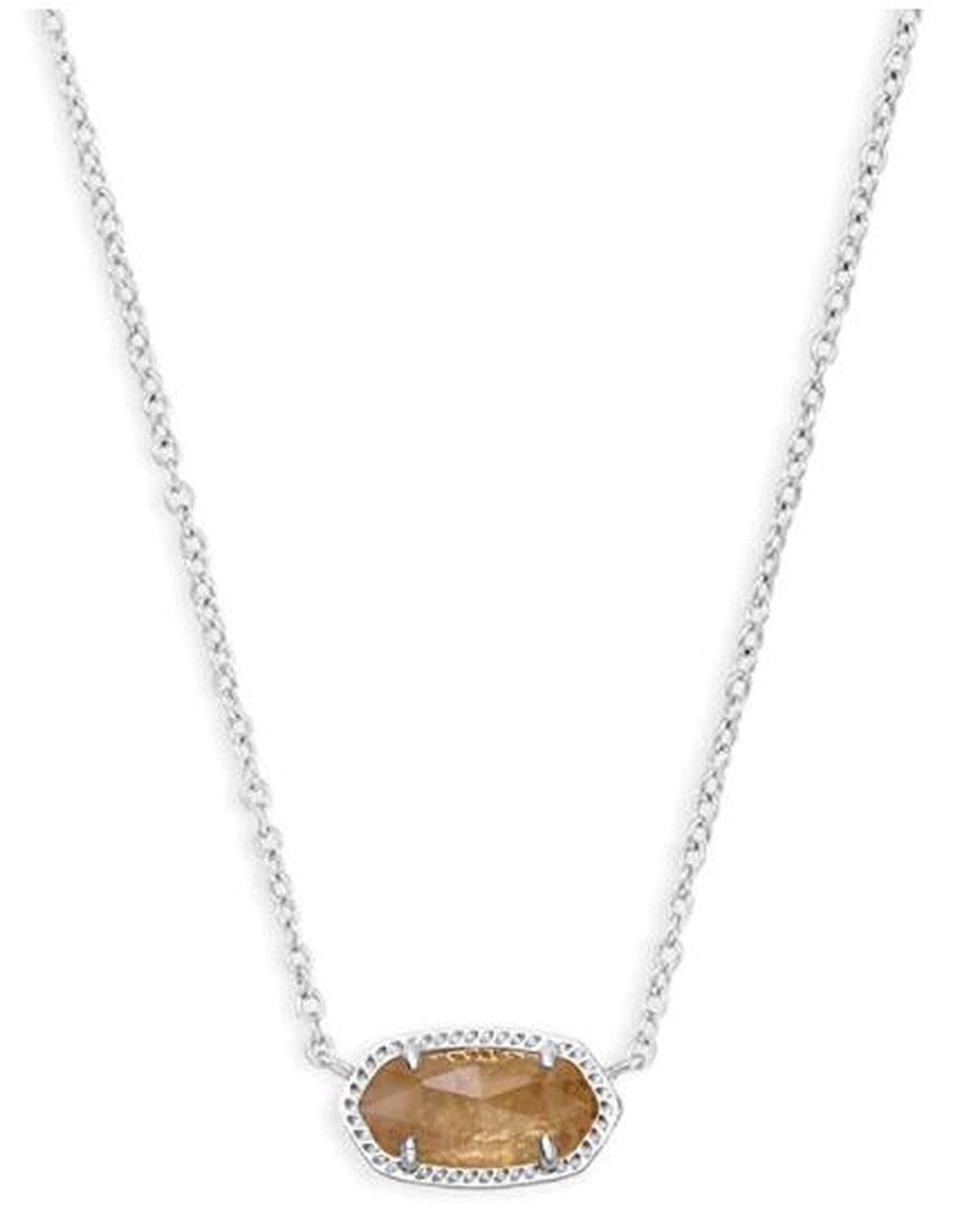 Kendra Scott Elisa Pendant Necklace for Women, Fashion Jewelry, 14k Gold-Plated, Rose Quartz