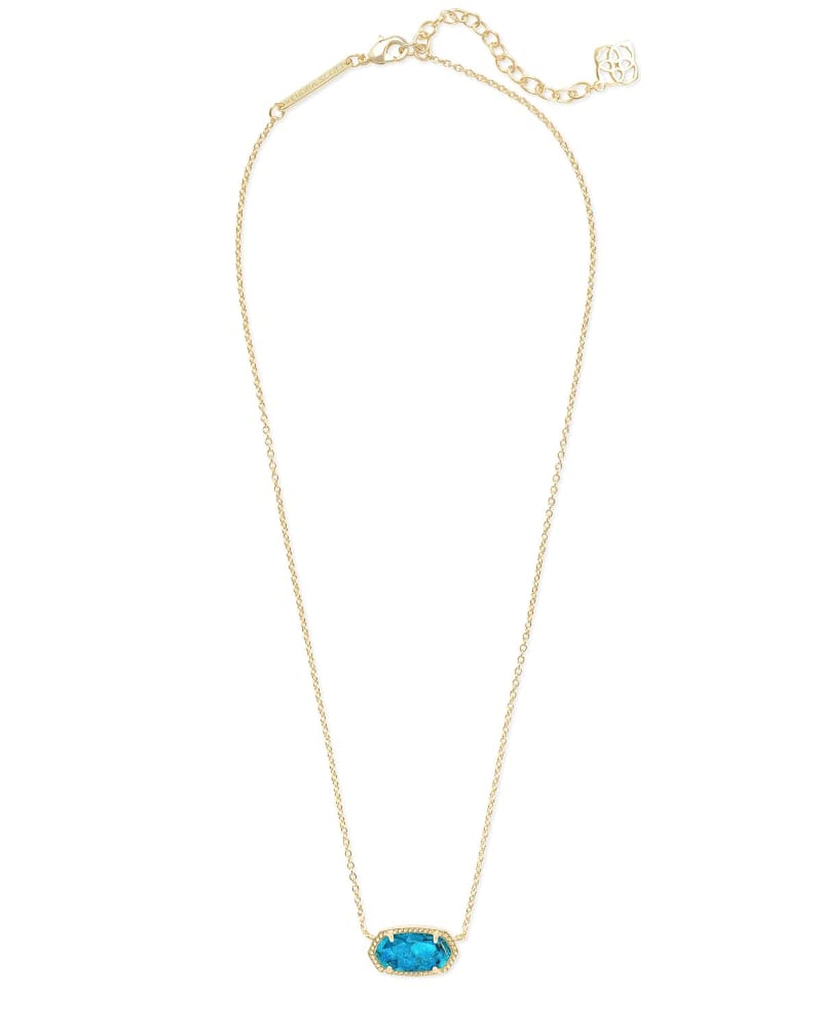 Kendra Scott Elisa Pendant Necklace for Women, Fashion Jewelry, 14k Gold-Plated, Rose Quartz