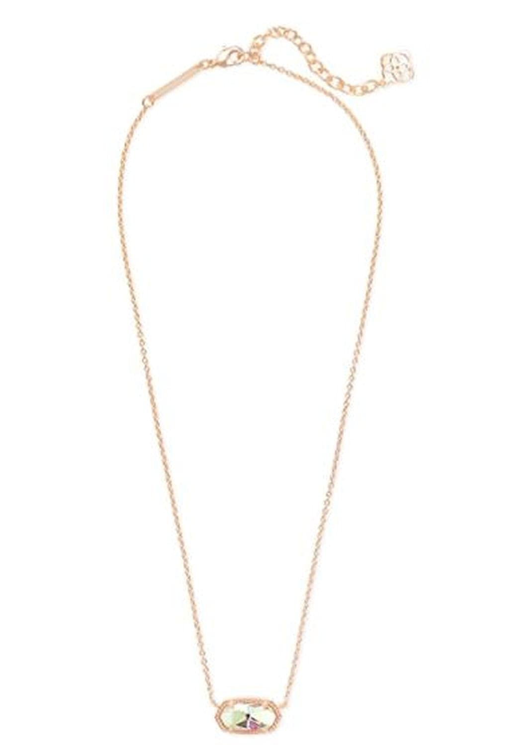 Kendra Scott Elisa Pendant Necklace for Women, Fashion Jewelry, 14k Gold-Plated, Rose Quartz