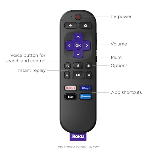 Roku Streaming Stick 4K | Portable Roku Streaming Device 4K/HDR/Dolby Vision, Roku Voice Remote, Free & Live TV