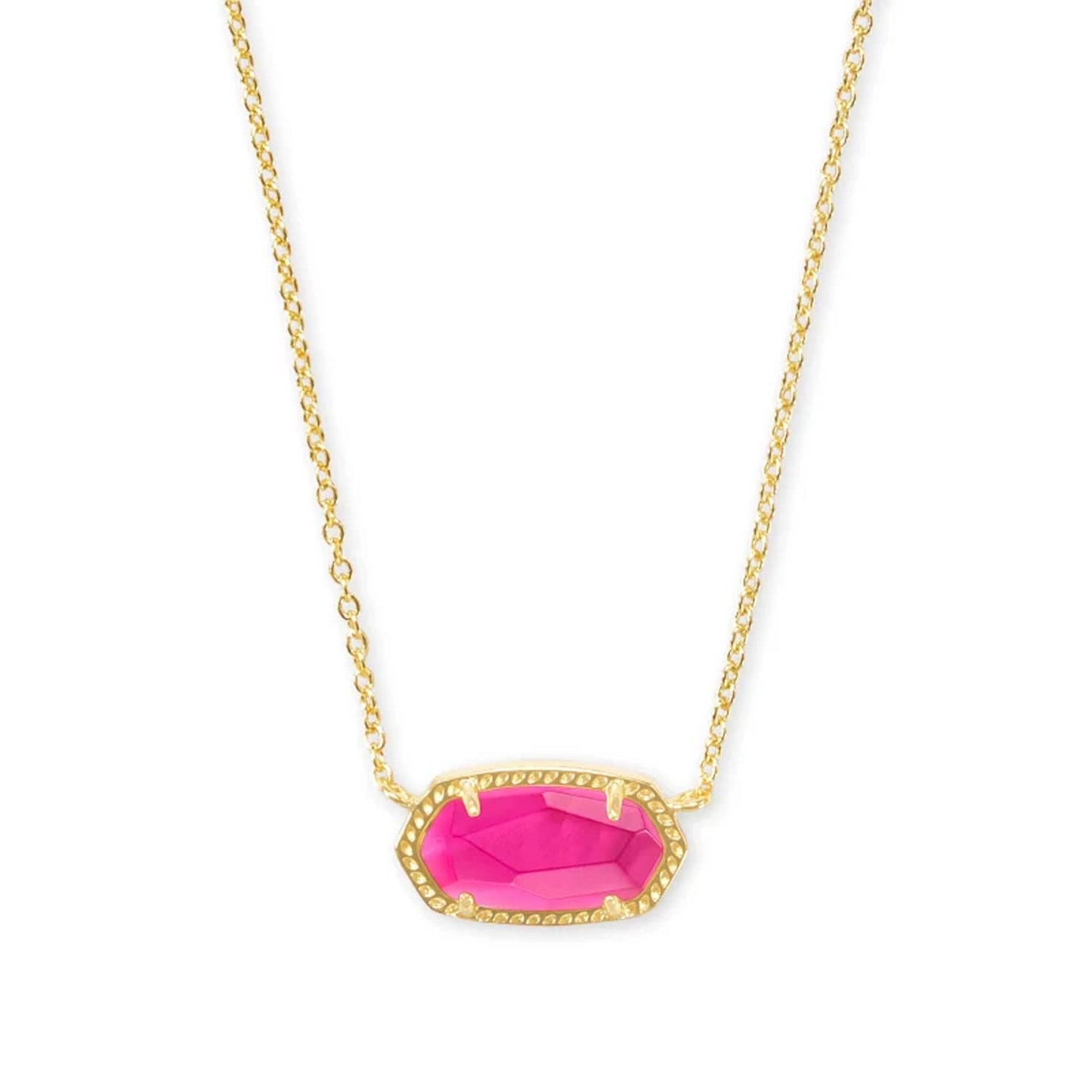 Kendra Scott Elisa Pendant Necklace for Women, Fashion Jewelry, 14k Gold-Plated, Rose Quartz