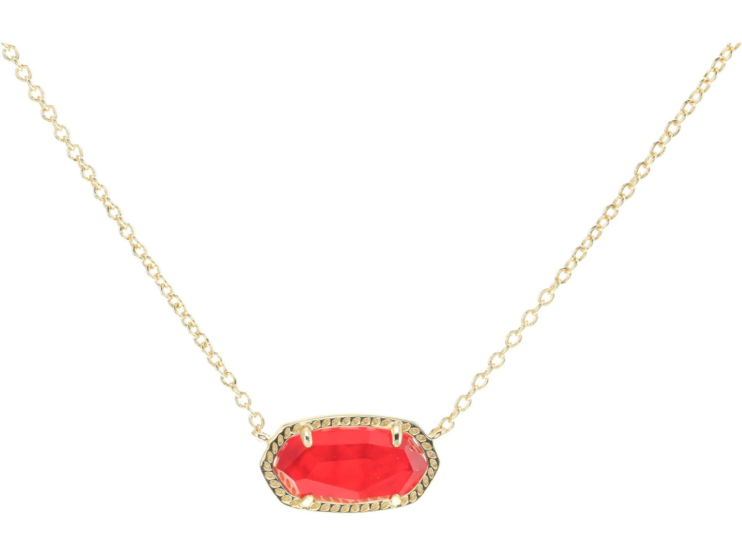 Kendra Scott Elisa Pendant Necklace for Women, Fashion Jewelry, 14k Gold-Plated, Rose Quartz