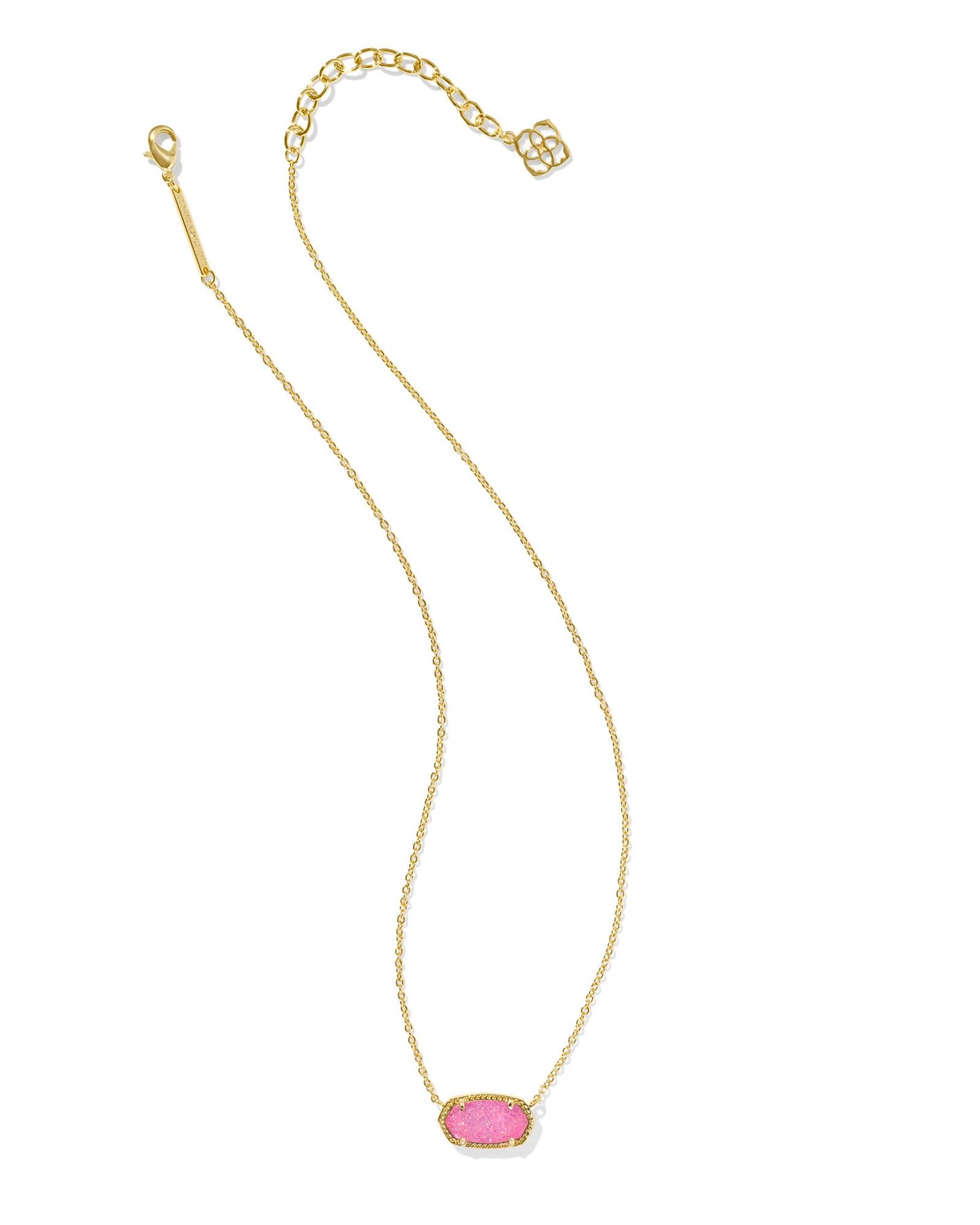 Kendra Scott Elisa Pendant Necklace for Women, Fashion Jewelry, 14k Gold-Plated, Rose Quartz