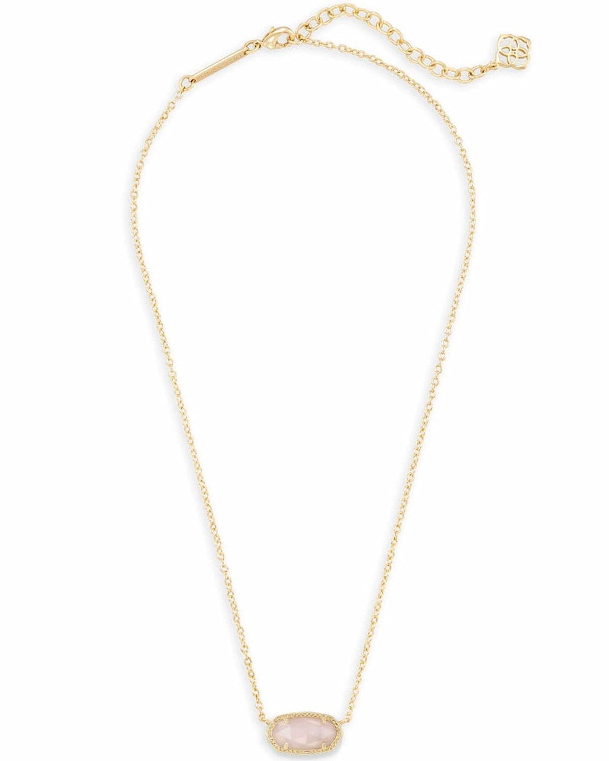 Kendra Scott Elisa Pendant Necklace for Women, Fashion Jewelry, 14k Gold-Plated, Rose Quartz