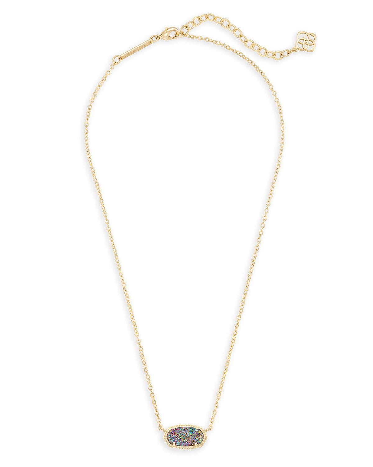 Kendra Scott Elisa Pendant Necklace for Women, Fashion Jewelry, 14k Gold-Plated, Rose Quartz