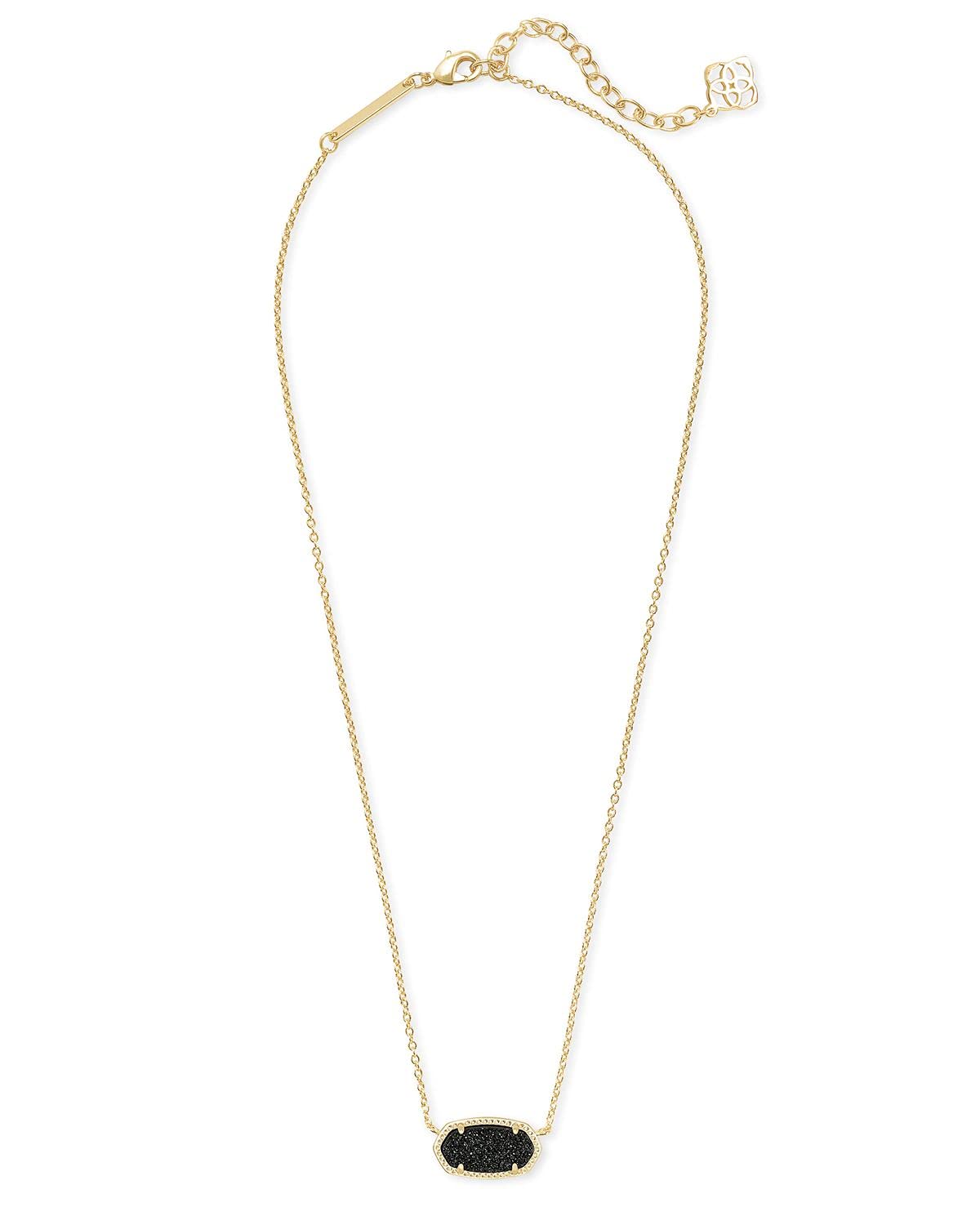 Kendra Scott Elisa Pendant Necklace for Women, Fashion Jewelry, 14k Gold-Plated, Rose Quartz