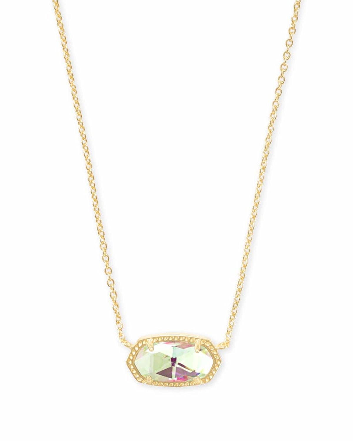 Kendra Scott Elisa Pendant Necklace for Women, Fashion Jewelry, 14k Gold-Plated, Rose Quartz