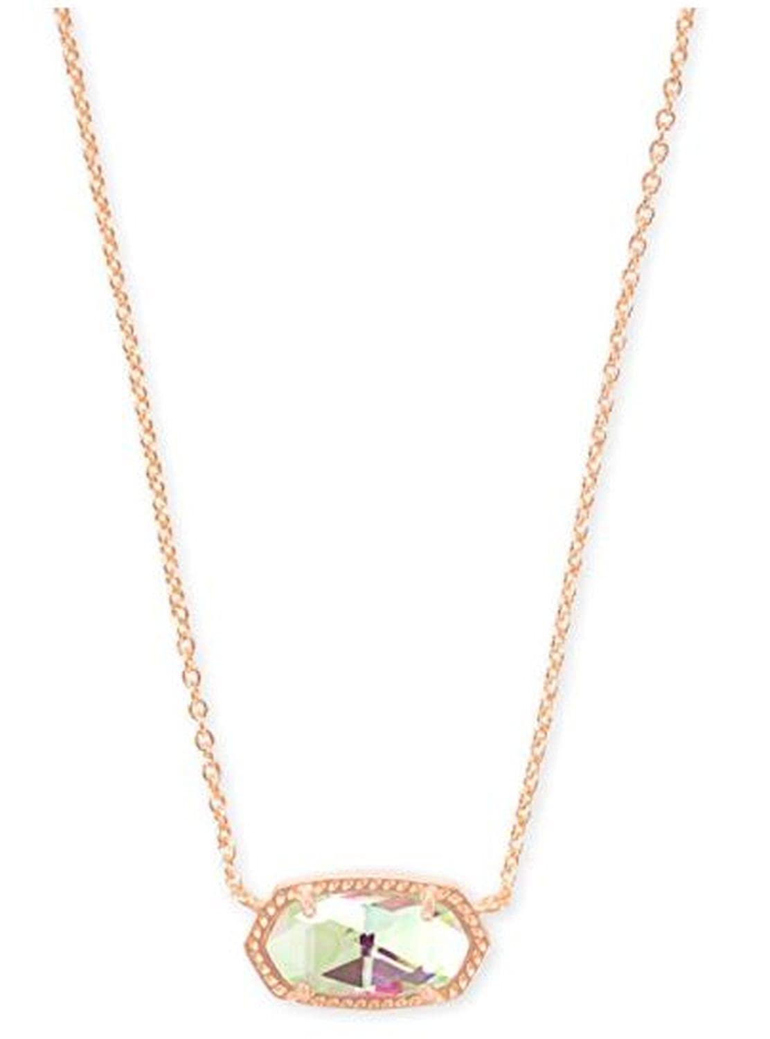 Kendra Scott Elisa Pendant Necklace for Women, Fashion Jewelry, 14k Gold-Plated, Rose Quartz