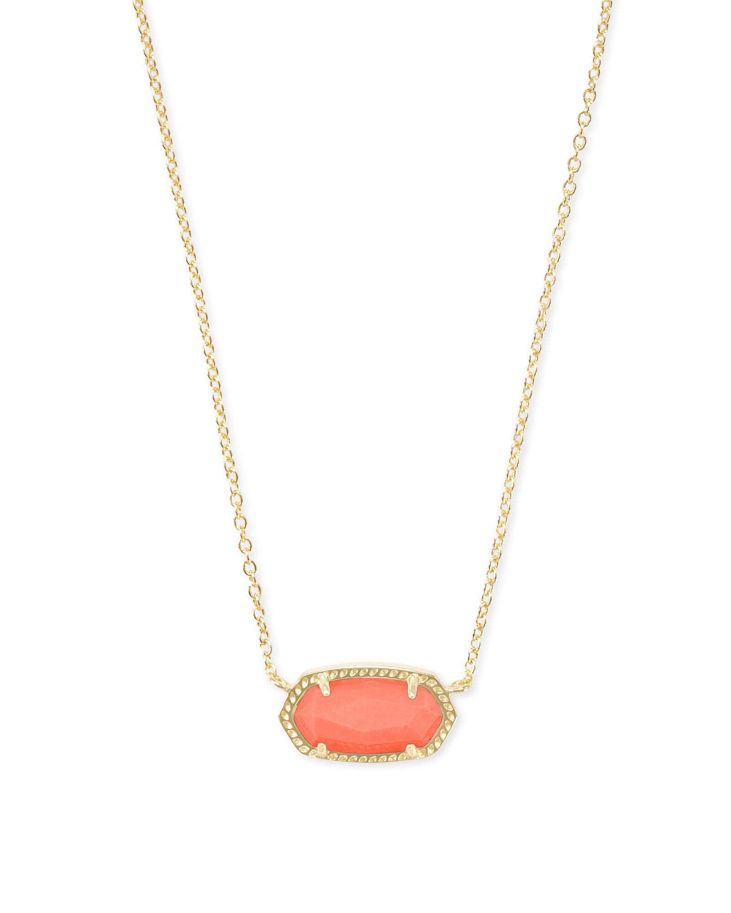 Kendra Scott Elisa Pendant Necklace for Women, Fashion Jewelry, 14k Gold-Plated, Rose Quartz