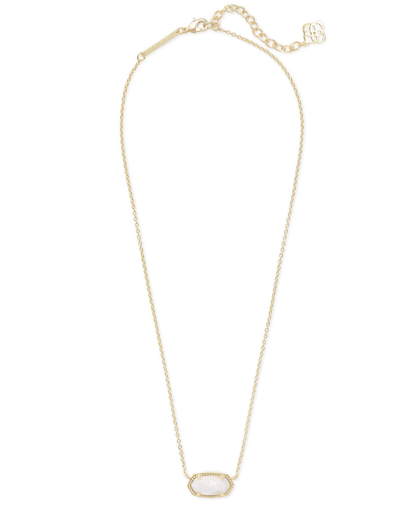 Kendra Scott Elisa Pendant Necklace for Women, Fashion Jewelry, 14k Gold-Plated, Rose Quartz