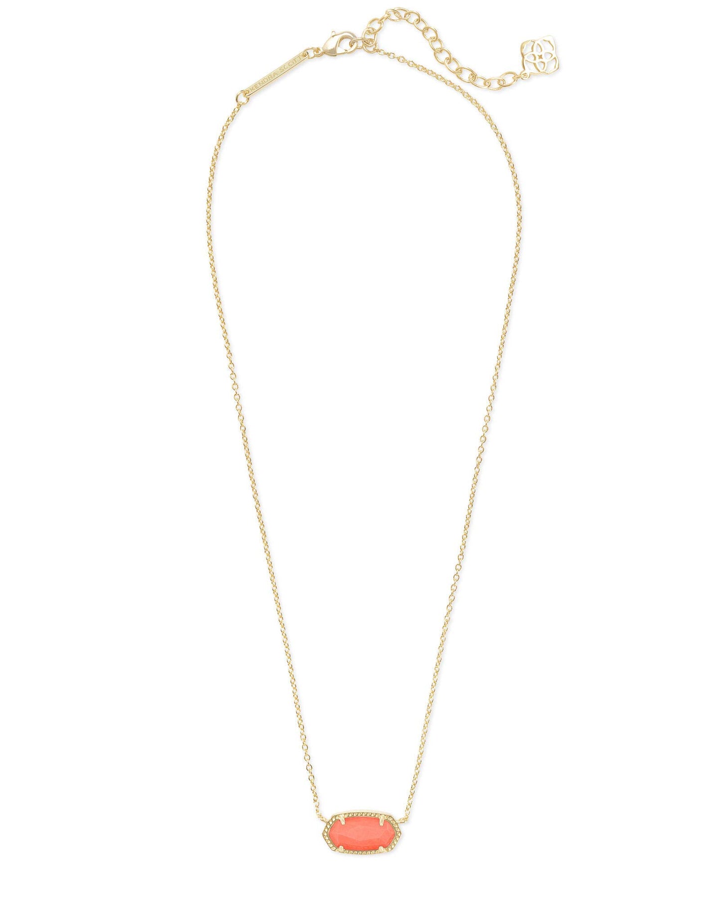 Kendra Scott Elisa Pendant Necklace for Women, Fashion Jewelry, 14k Gold-Plated, Rose Quartz