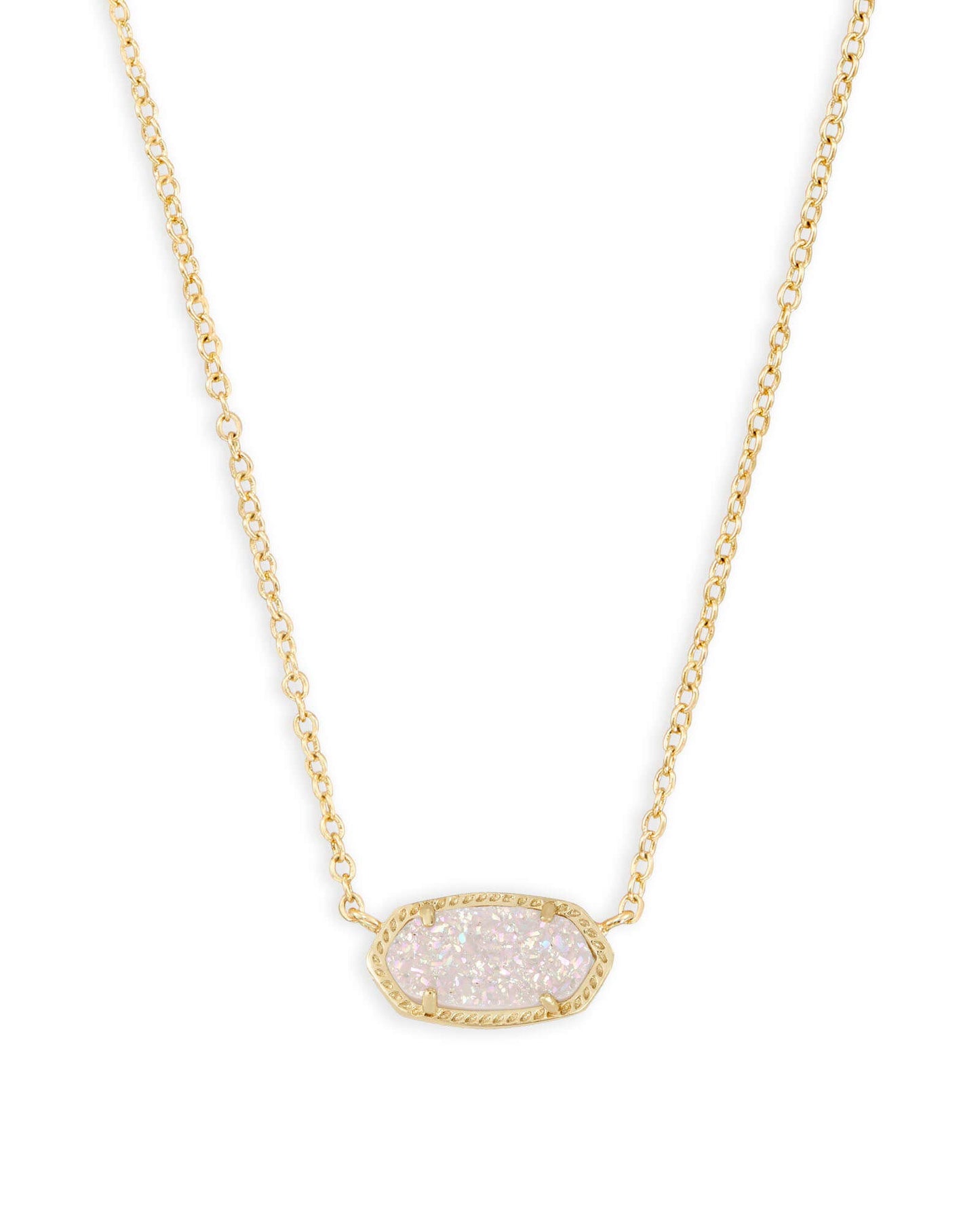 Kendra Scott Elisa Pendant Necklace for Women, Fashion Jewelry, 14k Gold-Plated, Rose Quartz