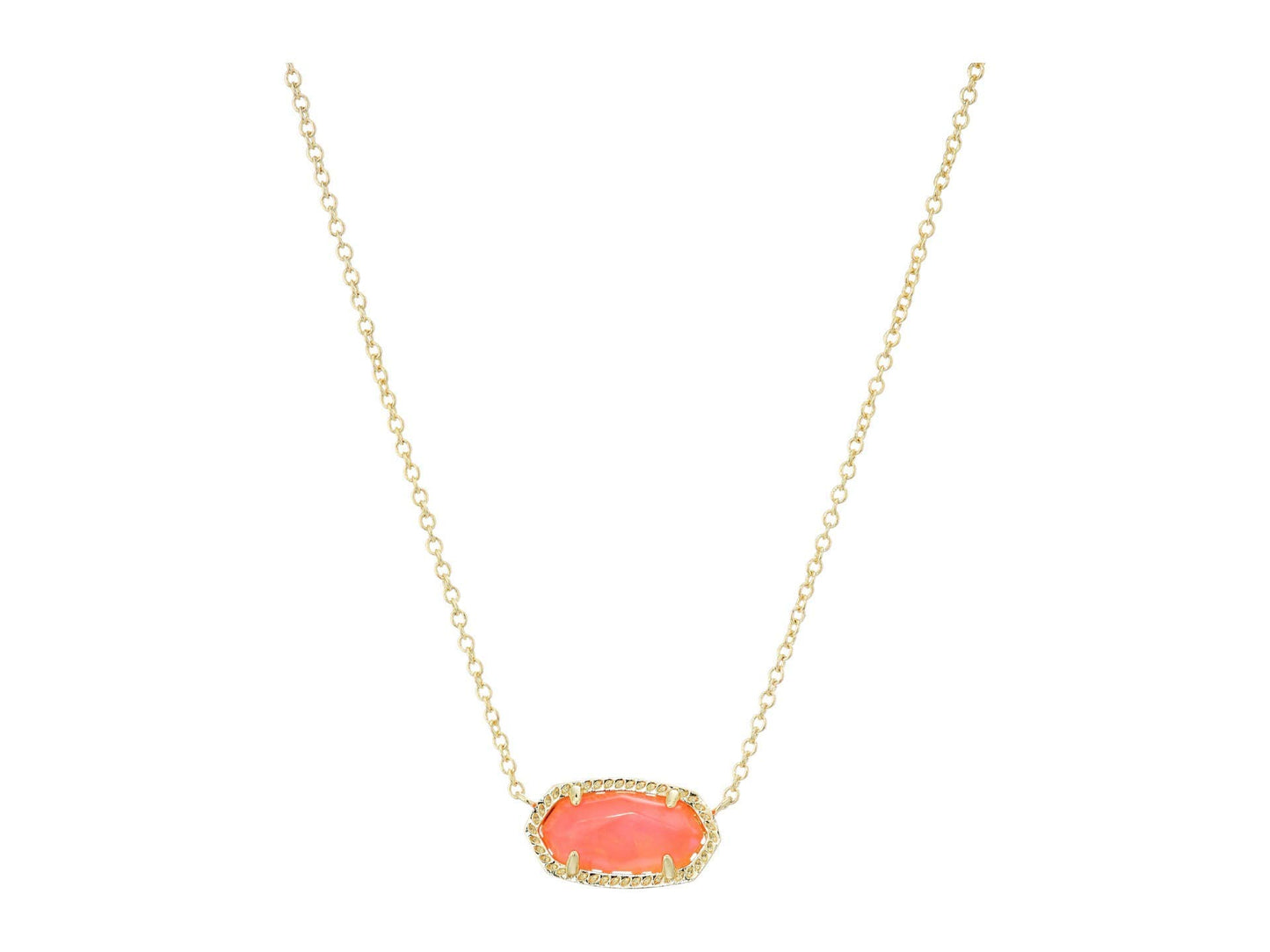 Kendra Scott Elisa Pendant Necklace for Women, Fashion Jewelry, 14k Gold-Plated, Rose Quartz