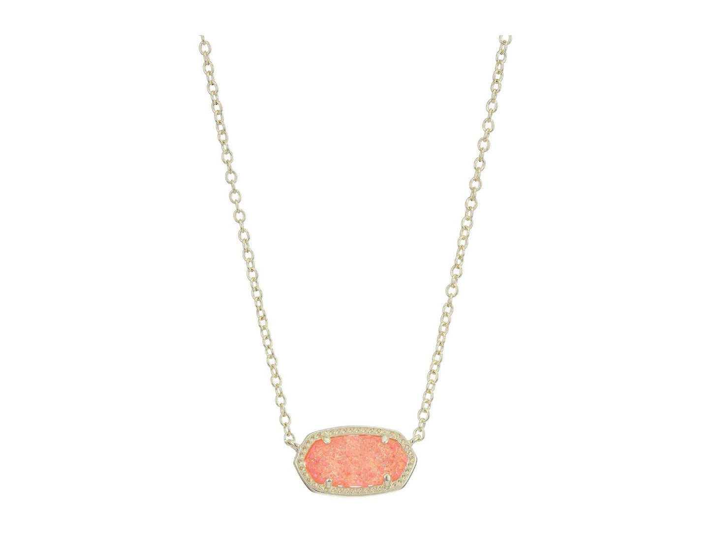 Kendra Scott Elisa Pendant Necklace for Women, Fashion Jewelry, 14k Gold-Plated, Rose Quartz