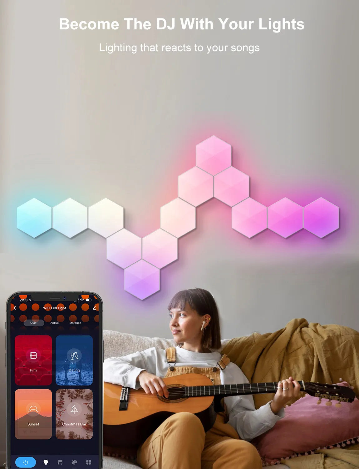 RGB LED Hexagonal Quantum Lamp